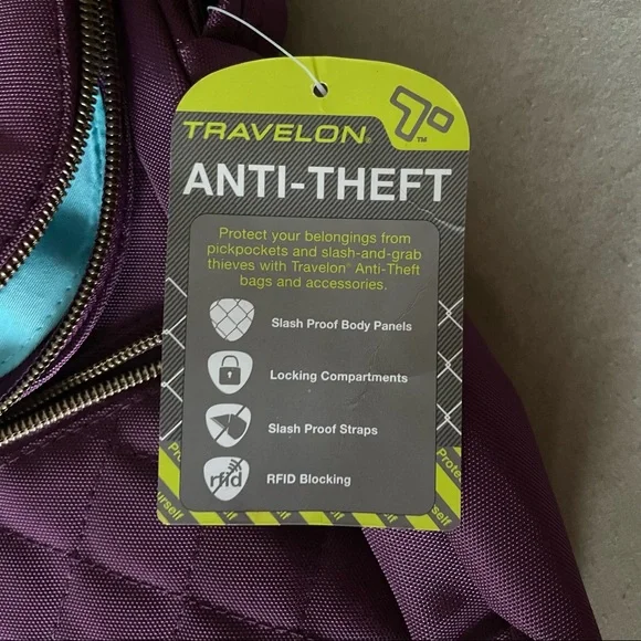 Travelon Purple Anti-Theft Bag and Wallet Set - Picture 9 of 10